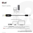 Club 3D Átalakító - CAC-1333 (HDMI to USB-C aktív, 4K60Hz, M/F)