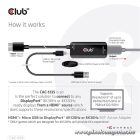 Club 3D Átalakító - CAC-1335 (HDMI+Micro USB to DisplayPort, 4K120Hz/8K30Hz, M/F, aktív)