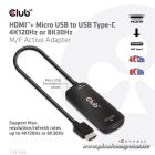Club 3D Átalakító - CAC-1336 (HDMI+Micro USB to USB-C, 4K120Hz/8K30Hz)