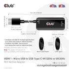 Club 3D Átalakító - CAC-1336 (HDMI+Micro USB to USB-C, 4K120Hz/8K30Hz)
