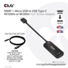 Club 3D Átalakító - CAC-1336 (HDMI+Micro USB to USB-C, 4K120Hz/8K30Hz)