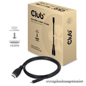   Club 3D Kábel - CAC-1351 (Micro HDMI to HDMI 2.0, 4K60Hz, 1m, Bi-Directional)