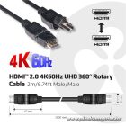 Club 3D Kábel - CAC-1360 (HDMI 2.0 4K60Hz 360° forgatható, 2m)
