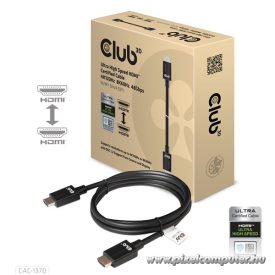   Club 3D Kábel - CAC-1370 (HDMI 2.1 Ultra High-Speed, 48Gbps, 4K120Hz, 8K60Hz, 1.5m, HDMI M/M, alacsony EMI, VRR, QMS)