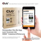 Club 3D Kábel - CAC-1370 (HDMI 2.1 Ultra High-Speed, 48Gbps, 4K120Hz, 8K60Hz, 1.5m, HDMI M/M, alacsony EMI, VRR, QMS)
