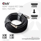Club 3D Kábel - CAC-1393 (HDMI 2.1 Ultra High Speed, Hybrid AOC, 4K120Hz, 8K60Hz, 48Gbps, M/M, 50m)