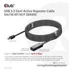 Club 3D kábel - CAC-1404 (3.2 USB-A, Active Repeater, 5Gbps, 5m)
