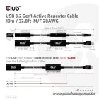 Club 3D kábel - CAC-1405 (3.2 USB-A, Active USB hosszabító 5Gbps, 10m)