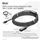 Club 3D kábel - CAC-1405 (3.2 USB-A, Active USB hosszabító 5Gbps, 10m)