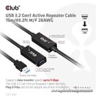 Club 3D kábel - CAC-1406 (3.2 USB-A, Active USB hosszabító kábel, 5Gbps, 15m)