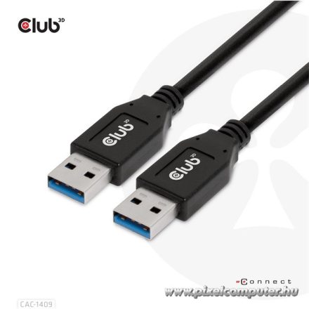 Club 3D kábel - CAC-1409 (USB-A Gen2, M/M, 10Gbps, 3A, 15W, 5V/3A, 0.5m)
