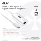 Club 3D Átalakító - CAC-1519 (USB-C (3.2 USB-C Gen 1 to RJ45 1GB Ethernet, aktív)