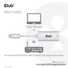 Club 3D Átalakító - CAC-1519 (USB-C (3.2 USB-C Gen 1 to RJ45 1GB Ethernet, aktív)