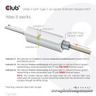 Club 3D Átalakító - CAC-1519 (USB-C (3.2 USB-C Gen 1 to RJ45 1GB Ethernet, aktív)