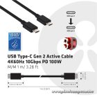 Club 3D Kábel - CAC-1522 (3.1 USB-C Gen 1 to 3.1 USB-C Gen 1, 10Gbps, 100W PD, 0,8m, 4K60Hz)