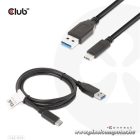 Club 3D Kábel - CAC-1523 (3.1 USB-C Gen 2 to 3.1 USB-A Gen 2, 10Gbps, 60W PD2.0, 1m, Bidirectional, 4K60Hz)