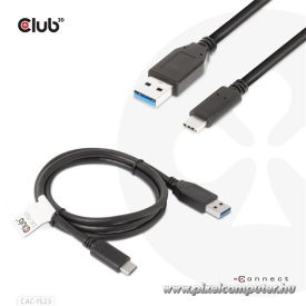   Club 3D Kábel - CAC-1523 (3.1 USB-C Gen 2 to 3.1 USB-A Gen 2, 10Gbps, 60W PD2.0, 1m, Bidirectional, 4K60Hz)