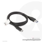 Club 3D Kábel - CAC-1523 (3.1 USB-C Gen 2 to 3.1 USB-A Gen 2, 10Gbps, 60W PD2.0, 1m, Bidirectional, 4K60Hz)
