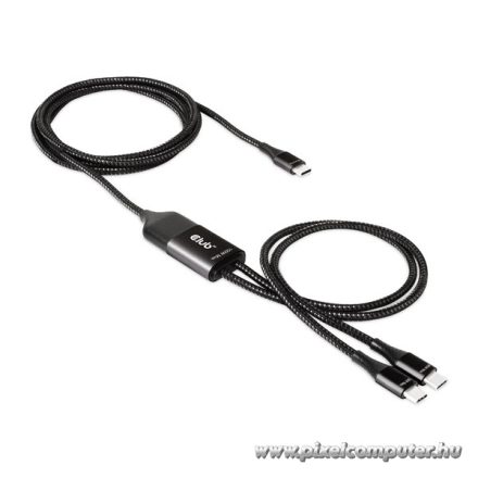 Club 3D Kábel - CAC-1527 (USB-C Y kábel, 100W PD, 1.83m, 2xUSB-C)
