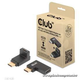   Club 3D Átalakító - CAC-1528 (USB-C Gen 2 to USB-C Gen 2, 90 fokos adapter, 10Gbps, 4k120Hz)