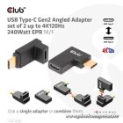 Club 3D Átalakító - CAC-1528 (USB-C Gen 2 to USB-C Gen 2, 90 fokos adapter, 10Gbps, 4k120Hz)