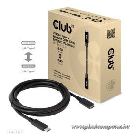   Club 3D Kábel - CAC-1529 (USB-C Gen 1 to USB-C, 5Gbps, 60W, 4K60Hz, M/F, 2m)