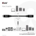 Club 3D Kábel - CAC-1531 (USB-C Gen 1 to USB-C, 5Gbps, 60W, 4K60Hz, M/F, 1m)
