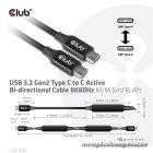 Club 3D Kábel - CAC-1535 (3.2 USB-C Gen 2 to 3.2 USB-C Gen 2, 60W PD, 8K60Hz, Bidirectional, 5m)