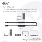 Club 3D Kábel - CAC-1535 (3.2 USB-C Gen 2 to 3.2 USB-C Gen 2, 60W PD, 8K60Hz, Bidirectional, 5m)