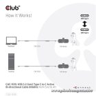 Club 3D Kábel - CAC-1535 (3.2 USB-C Gen 2 to 3.2 USB-C Gen 2, 60W PD, 8K60Hz, Bidirectional, 5m)