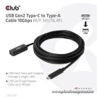 Club 3D Kábel - CAC-1536 (USB-C Gen 2 to USB-A, 10Gbps, 5m)
