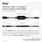 Club 3D Kábel - CAC-1538 (USB-C Gen 1 to USB-A, 5Gbps, 10m)