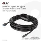 Club 3D Kábel - CAC-1538 (USB-C Gen 1 to USB-A, 5Gbps, 10m)