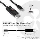 Club 3D Kábel - CAC-1557 (USB-C to DisplayPort 1.4, HDR, 1,8m, 8K60Hz)