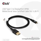Club 3D Kábel - CAC-1559 (USB-C to DisplayPort 2.1, DP80 Bidirectional, 1m, 8K60Hz)