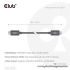 Club 3D Kábel - CAC-1570 (USB4 Type-C, 240W PD, 80Gbps, 8K240Hz, 4K540Hz, Bidirectional, 1,2m, fehér)