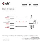 Club 3D Kábel - CAC-1570 (USB4 Type-C, 240W PD, 80Gbps, 8K240Hz, 4K540Hz, Bidirectional, 1,2m, fehér)