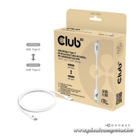  Club 3D Kábel - CAC-1572 (USB4 Type-C, 240W PD, 80Gbps, 8K240Hz, 4K540Hz, Bidirectional, 1,2m, fekete)