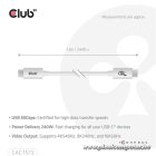 Club 3D Kábel - CAC-1572 (USB4 Type-C, 240W PD, 80Gbps, 8K240Hz, 4K540Hz, Bidirectional, 1,2m, fekete)
