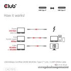 Club 3D Kábel - CAC-1572 (USB4 Type-C, 240W PD, 80Gbps, 8K240Hz, 4K540Hz, Bidirectional, 1,2m, fekete)