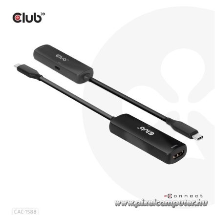 Club 3D Átalakító - CAC-1588 (USB-C Gen 2 to HDMI 4K120Hz, HDR10, DSC 1.2, USB-C 100W PD3.0, aktív)