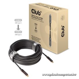   Club 3D Kábel - CAC-1589 (3.2 USB-C Gen 2 to 3.2 USB-C Gen 2, aktív, optikai, 60W PD, 4K60Hz, Bidirectional, 20m)