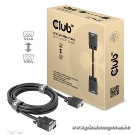   Club 3D Kábel - CAC-1703 (VGA Bidirectional, M/M, 3m, 28AWG, Full HD 1080p)