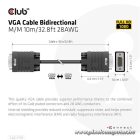 Club 3D Kábel - CAC-1710 (VGA Bidirectional, M/M, 10m, 28AWG, 1080p)