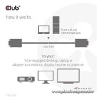 Club 3D Kábel - CAC-1710 (VGA Bidirectional, M/M, 10m, 28AWG, 1080p)