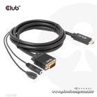 Club 3D Kábel - CAC-1712 (HDMI to VGA, M/M, 2m, 28AWG, 1080p, 3.5mm jack, Micro USB táplálás)