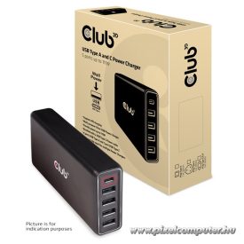   Club 3D Átalakító - CAC-1903 (5 port, 111W töltő, 4xUSB-A, 1xUSB-C PD)