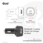 Club 3D Autós Töltő - CAC-1922 (63W, USB-A, USB-C, 12-24V, QC3.0)