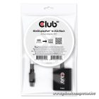 Club 3D Átalakító - CAC-2113 (Mini DisplayPor 1.1a to VGA, fekete, aktív, 1920x1200@60Hz, kompatibilis AMD/Nvidia/Intel)
