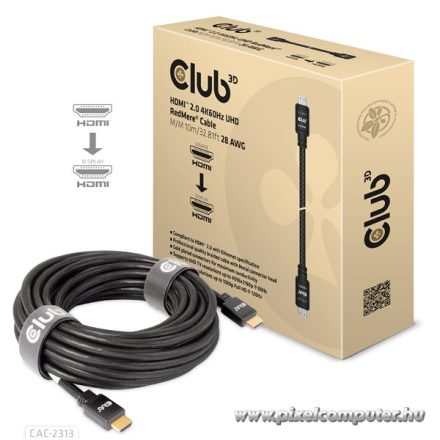 Club 3D Kábel - CAC-2313 (HDMI 2.0, 4K60Hz, M/M, 10m, RedMere, Uni-directional)